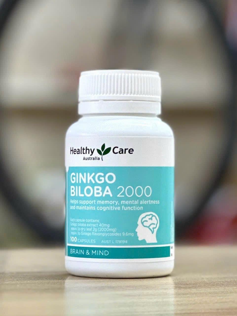 Viên Uống Bổ não Healthy Care Ginkgo Biloba 2000mg 100 Viên